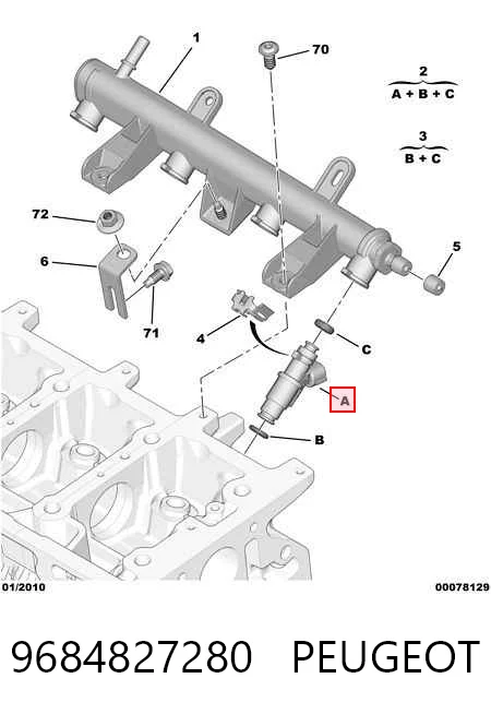 9684827280 Peugeot/Citroen Wtryskiwacz paliwa