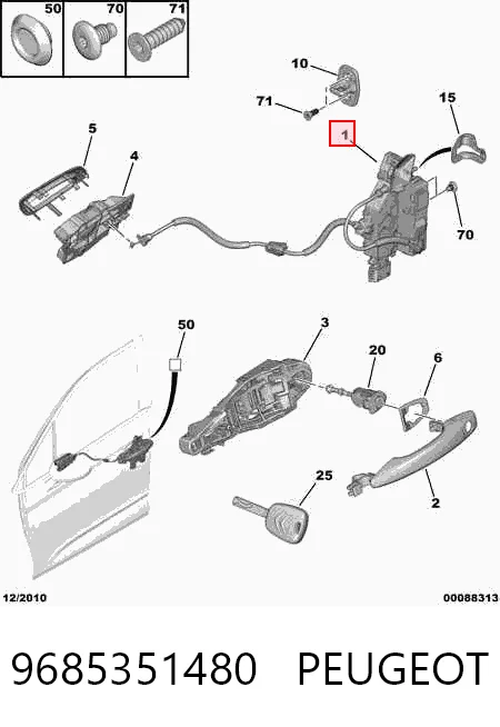 Zamek drzwi przednich prawych Citroen C4 II hatchback (B7) (2010 - 2026) cena, od 47,90 USD