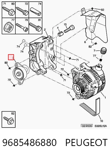 9685486880 Peugeot/Citroen Napinacz paska napędowego