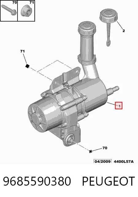 9685590380 Peugeot/Citroen Pompa wspomagania hydraulicznego kierownicy