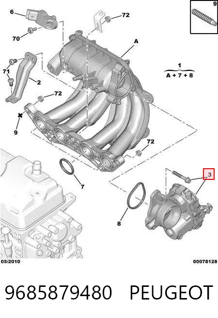 9685879480 Peugeot/Citroen Przepustnica, komplet