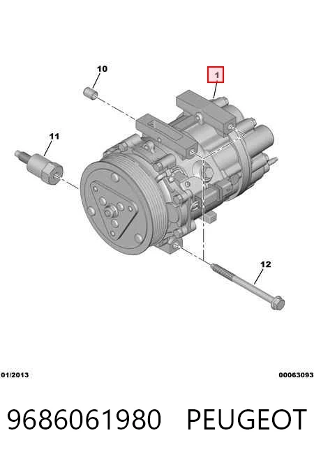 9686061980 Peugeot/Citroen Sprężarka klimatyzacji