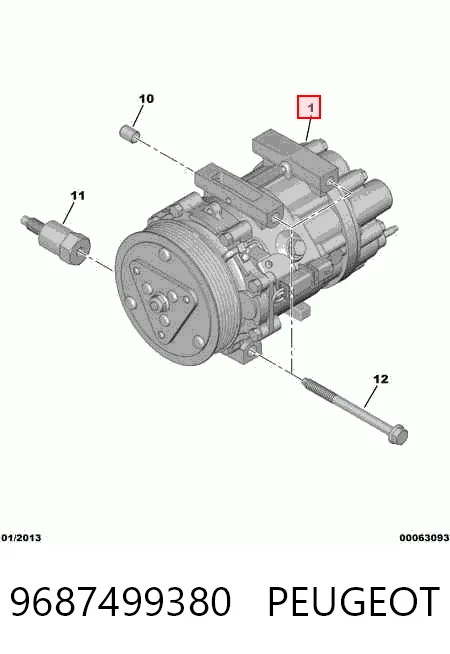 9687499380 Peugeot/Citroen Sprężarka klimatyzacji