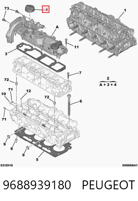 9688939180 Peugeot/Citroen Pokrywa zaworowa