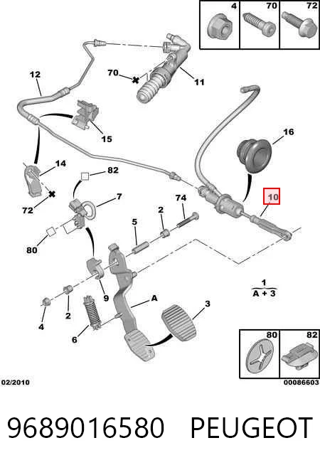 9689016580 Peugeot/Citroen Cylinder sprzęgła główny