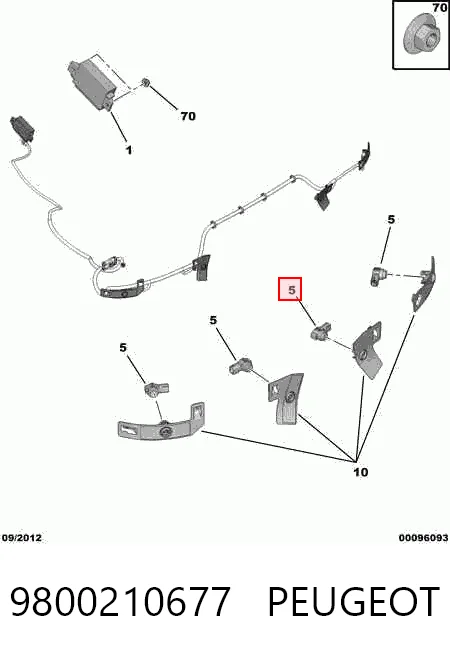 9800210677 Peugeot/Citroen Czujnik parkowania przedni