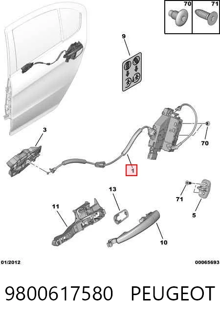 Zamek drzwi tylnych lewych Peugeot 308 I hatchback (4A, 4C) (2007 - 2014) cena, od 53,10 USD