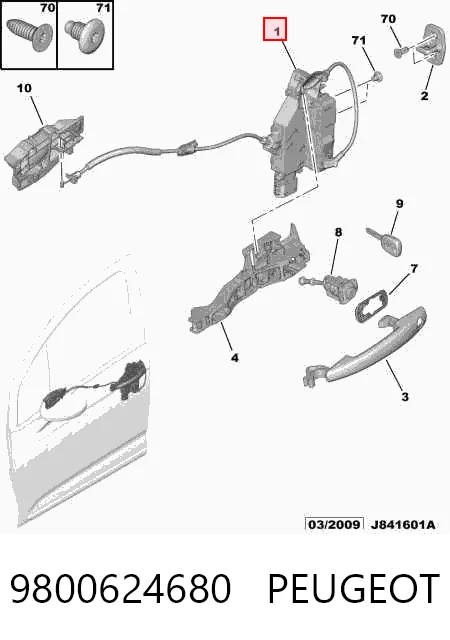 Zamek drzwi przednich prawych Citroen C3 2