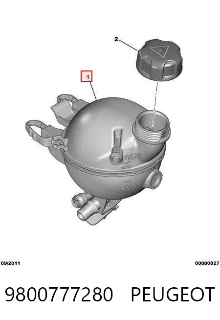 9800777280 Peugeot/Citroen Zbiorniczek wyrównawczy układu chłodzenia