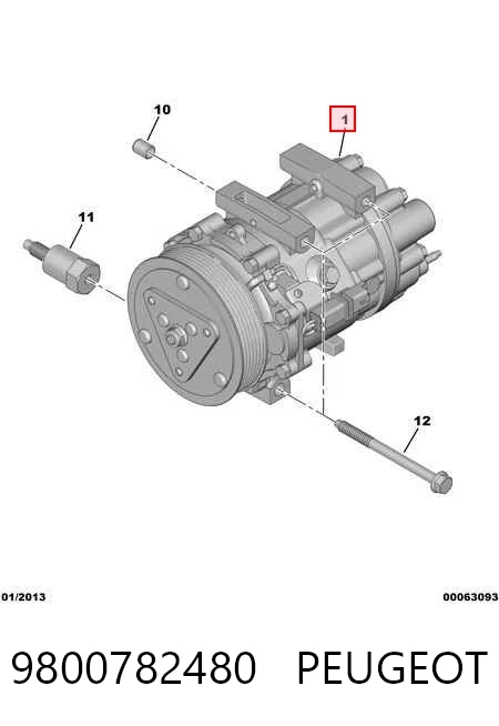 9800782480 Peugeot/Citroen Sprężarka klimatyzacji