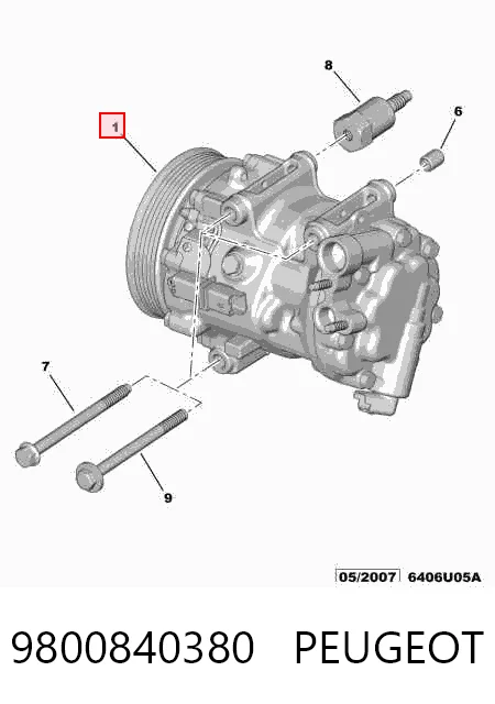 9800840380 Peugeot/Citroen Sprężarka klimatyzacji