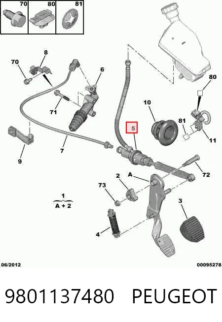 9801137480 Peugeot/Citroen Cylinder sprzęgła główny