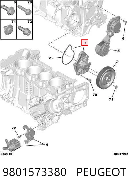 9801573380 Peugeot/Citroen Pompa chłodząca wodna
