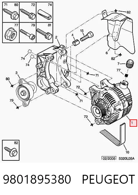 9801895380 Peugeot/Citroen Alternator