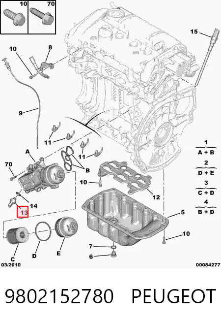 9802152780 Peugeot/Citroen Czujnik ciśnienia oleju