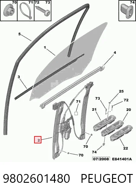 Mechanizm podnoszenia szyby drzwi przednich lewych do Citroen C3 Picasso SH