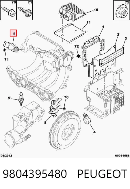 9804395480 Peugeot/Citroen Czujnik ciśnienia w kolektorze ssącym, MAP