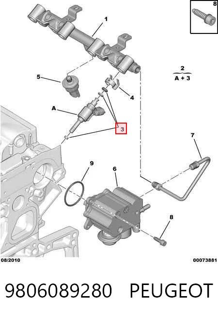 9806089280 Peugeot/Citroen Zestaw naprawczy wtryskiwacza