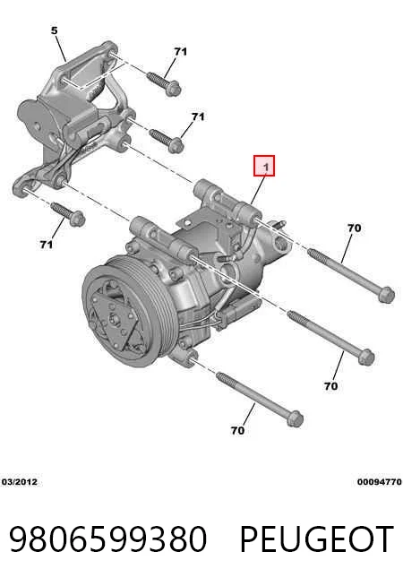 9806599380 Peugeot/Citroen Sprężarka klimatyzacji