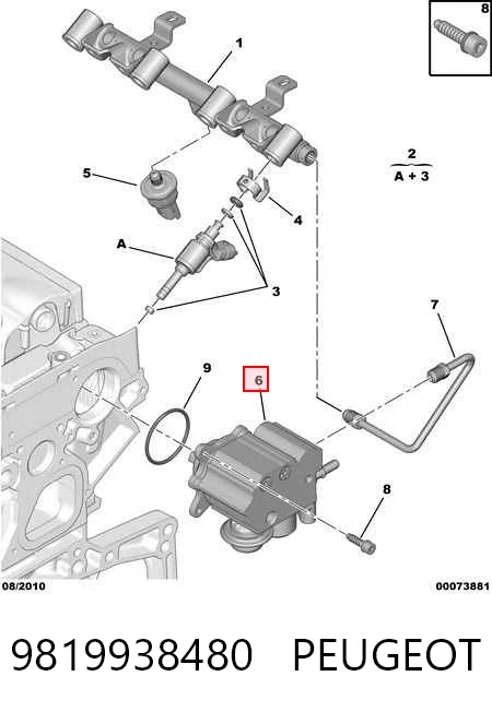 9819938480 Peugeot/Citroen Pompa wtryskowa wysokiego ciśnienia