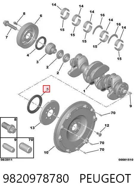 Uszczelniacz wału korbowego silnika tylny 3648764 General Motors