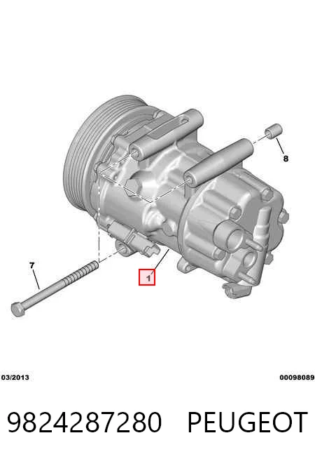 9824287280 Peugeot/Citroen Sprężarka klimatyzacji