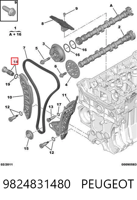 9824831480 Peugeot/Citroen Napinacz łańcucha rozrządu