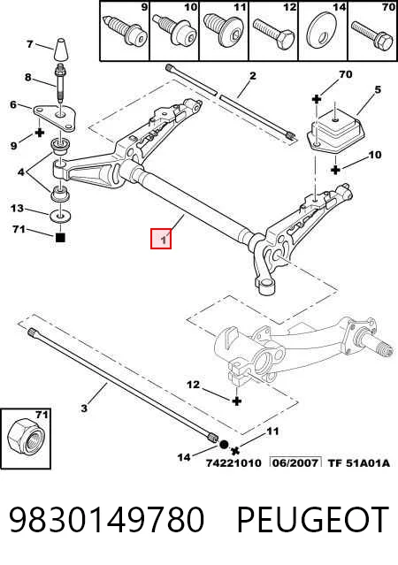 Korpus osi tylnej do Peugeot Partner I 5