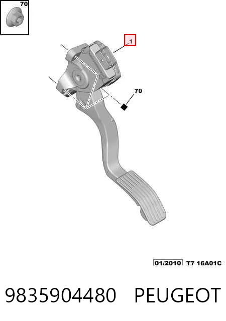 Pedał przyspieszenia (gazu) Opel 9835904480 cena, od 45,97 USD