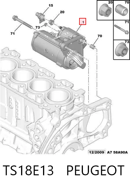 TS18E13 Peugeot/Citroen Rozrusznik
