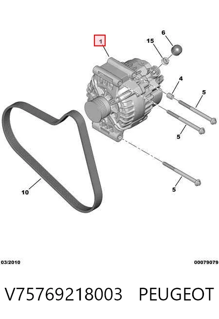 V75769218003 Peugeot/Citroen Alternator