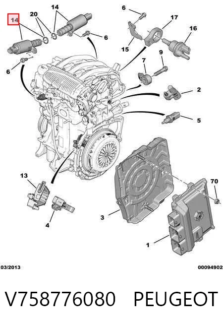 V758776080 Peugeot/Citroen Zawór elektromagnetyczny faz rozrządu