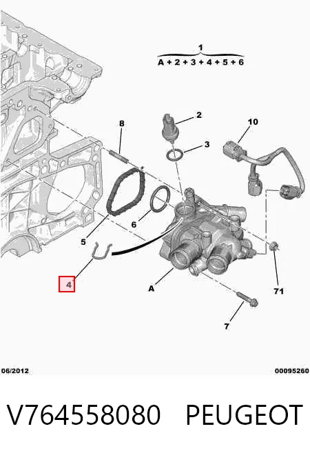 V764558080 Peugeot/Citroen Termostat