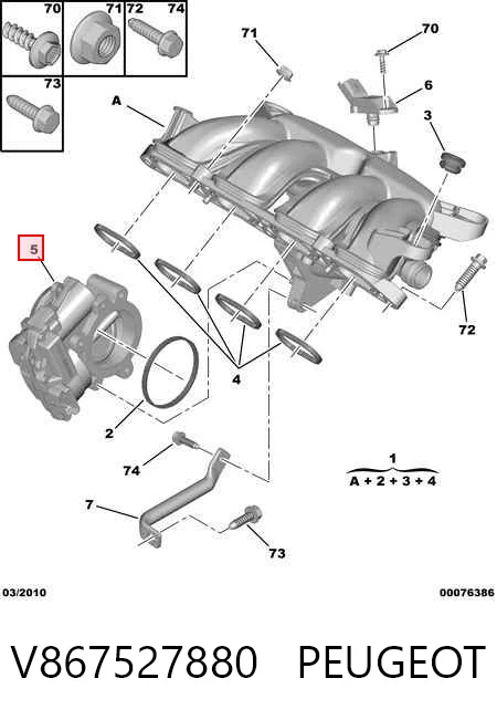 V867527880 Peugeot/Citroen Przepustnica, komplet