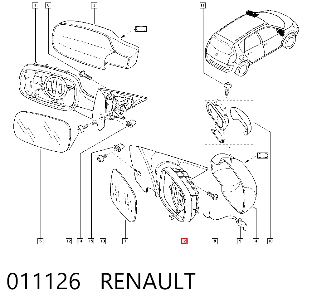 Do koszyka Lusterko wsteczne prawe Renault Scenic II JM0, JM1
