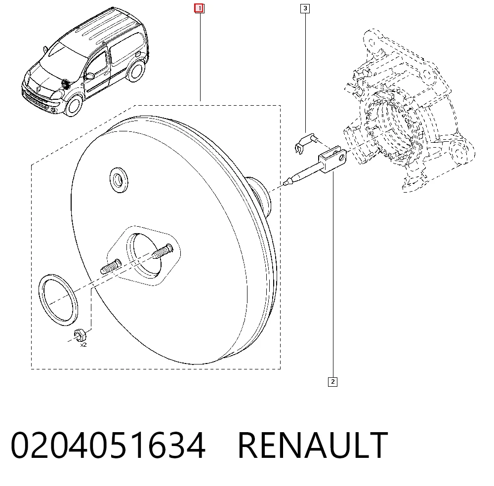 Wzmacniacz próżniowy hamulców do Renault Kangoo II FW0
