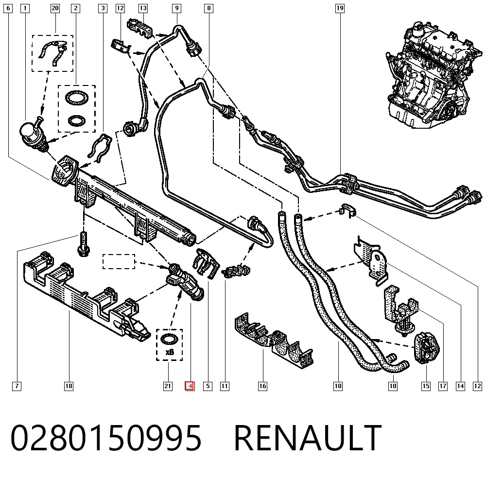 Wtryskiwacz paliwa Renault Clio I
