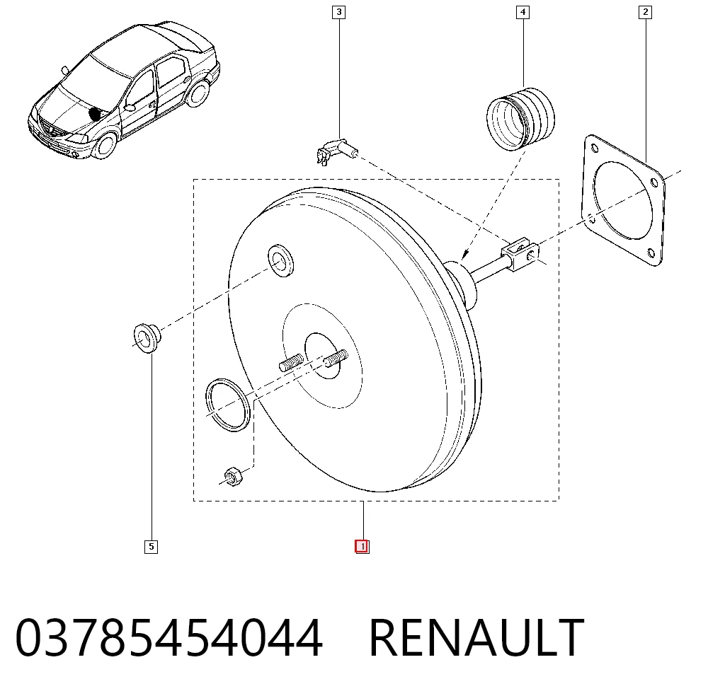 Wzmacniacz próżniowy hamulców do Renault LOGAN I LS