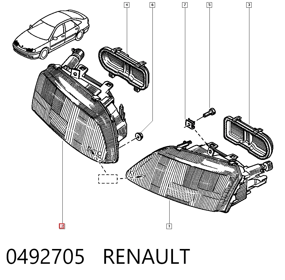 Reflektor prawy do Renault Laguna I B56, 556