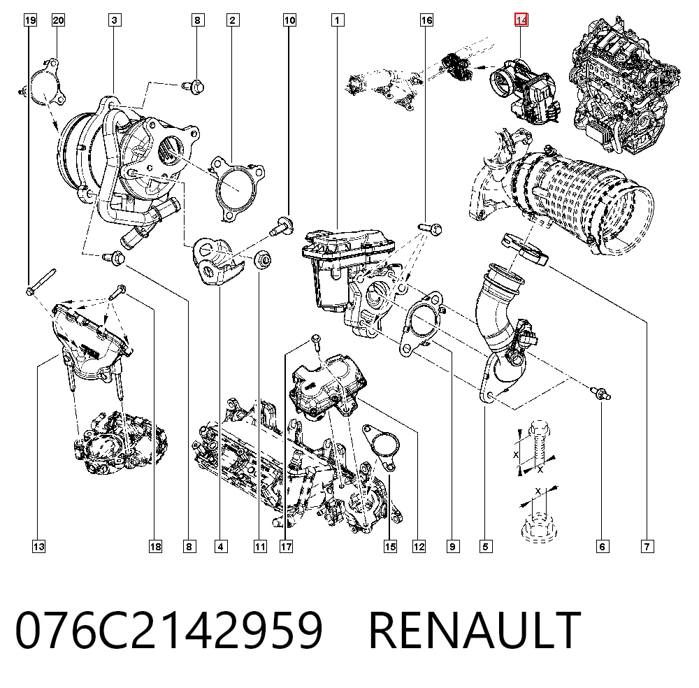 19516E32533 Mercedes Klapa regulacyjna EGR