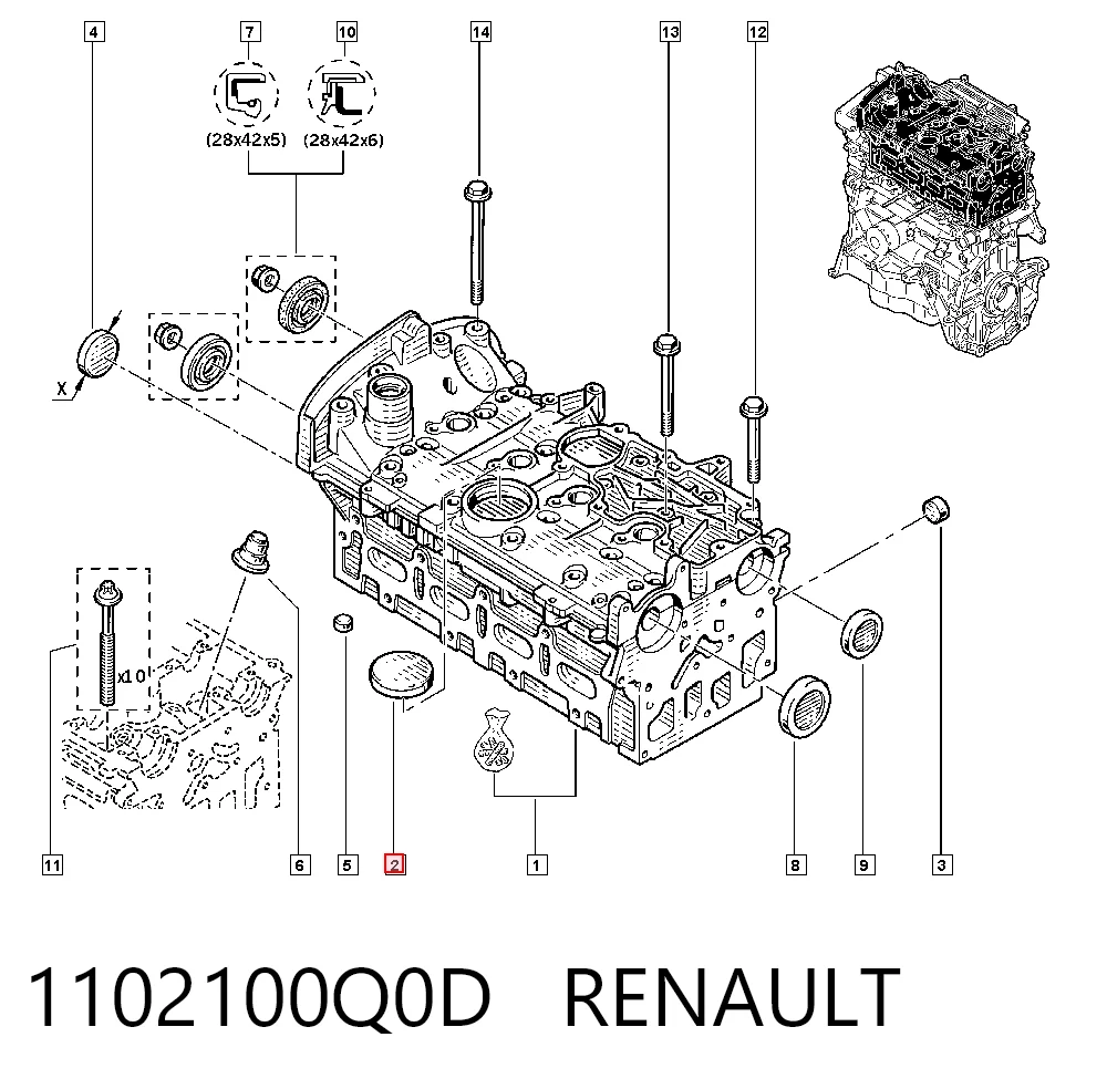 1102100Q0D Renault (RVI)