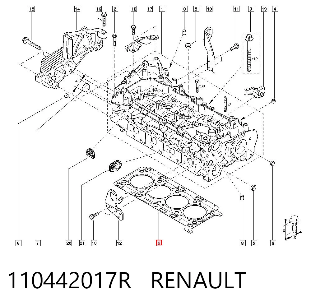 Do koszyka Uszczelka głowicy cylindrów Renault Master III FV