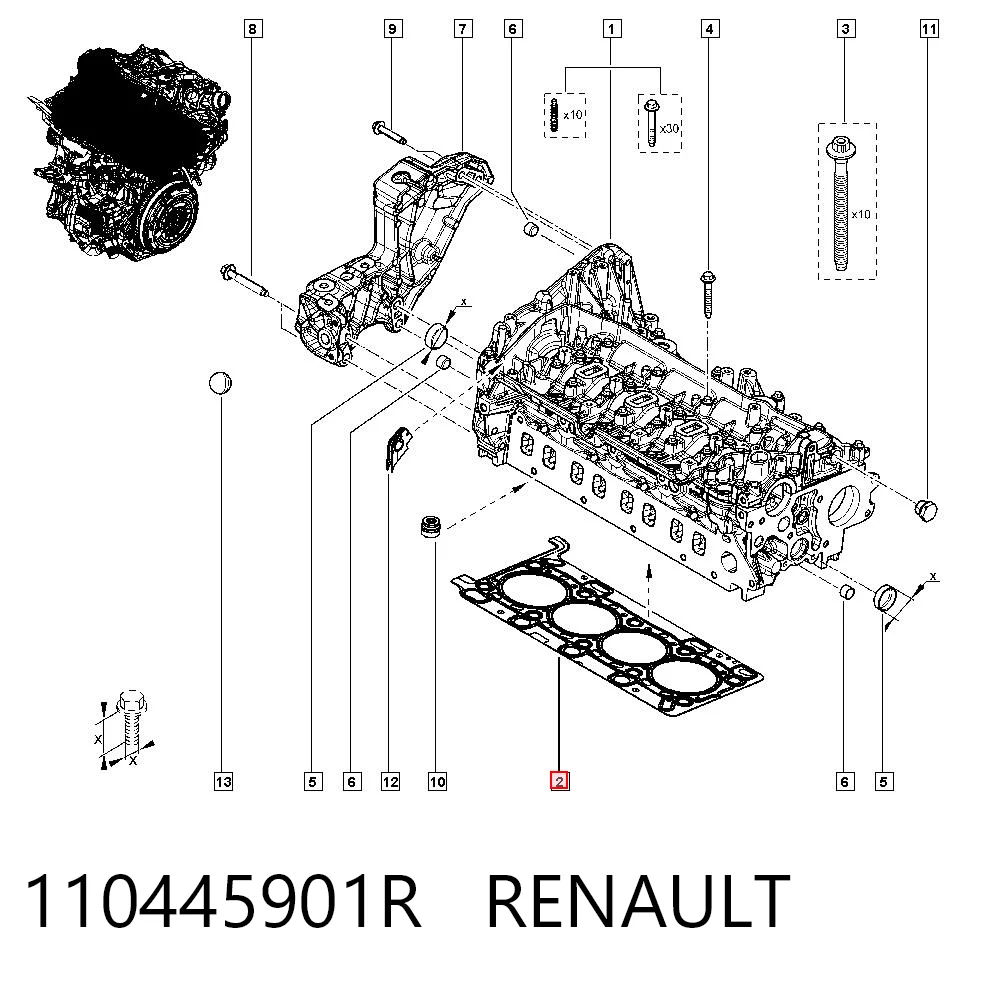  Uszczelka głowicy cylindrów Nissan Qashqai 