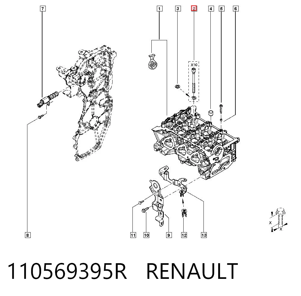  Śruba głowicy cylindrów Renault CAPTUR 2