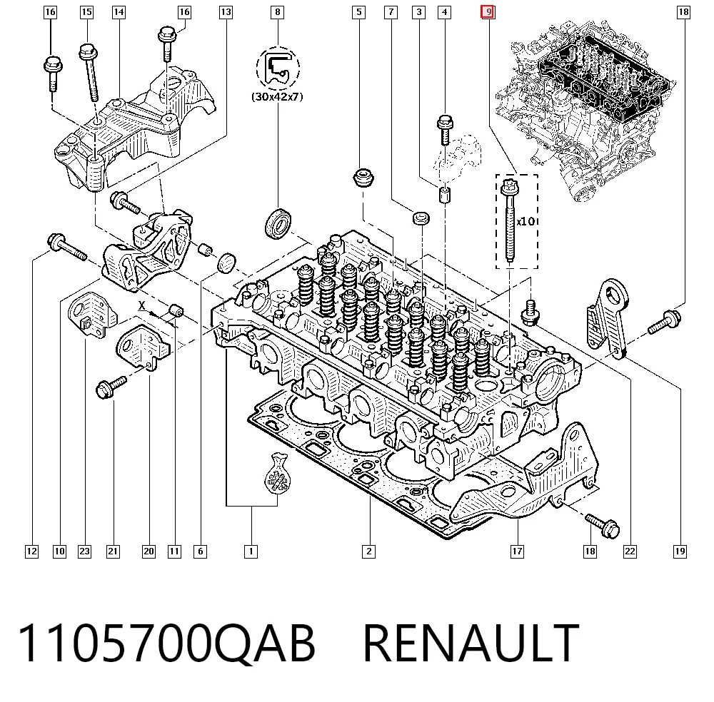 Śruba głowicy cylindrów Renault Master II