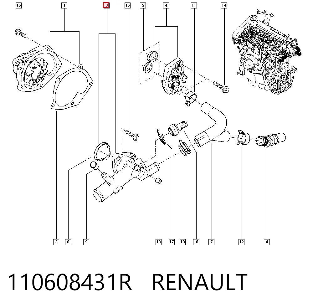 Obudowa termostatu 819724 VALEO