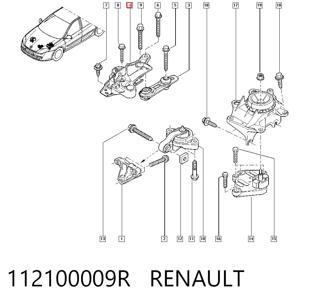 Kupić Poduszka (podpora) silnika prawa Renault Laguna III BT0, BT1 w dobrej cenie