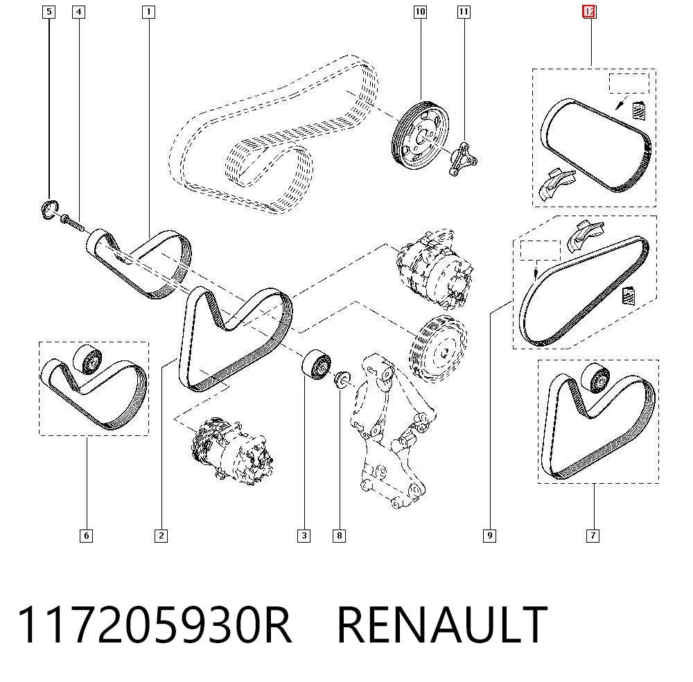 Pas napędowy mechanizmów 9936450860 Toyota