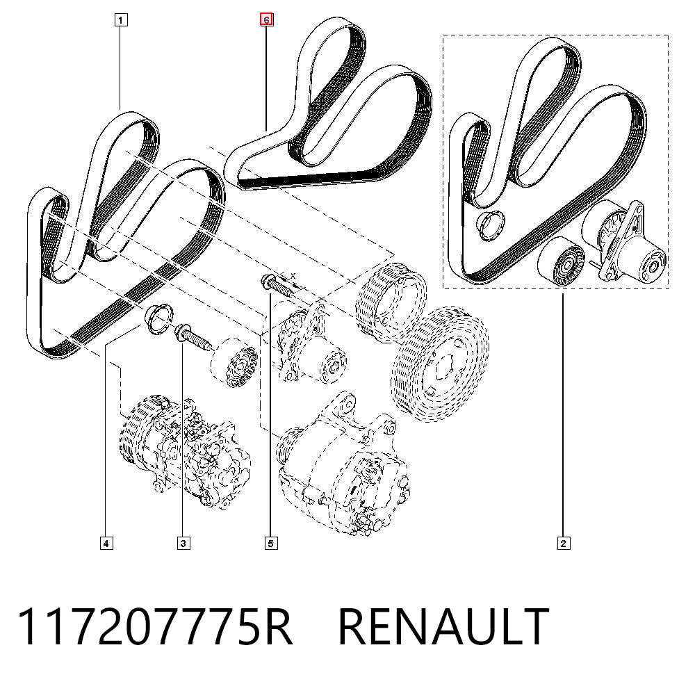 Pas napędowy mechanizmów Renault Trafic III awangarda (2014 - 2026) cena, od 19,93 USD