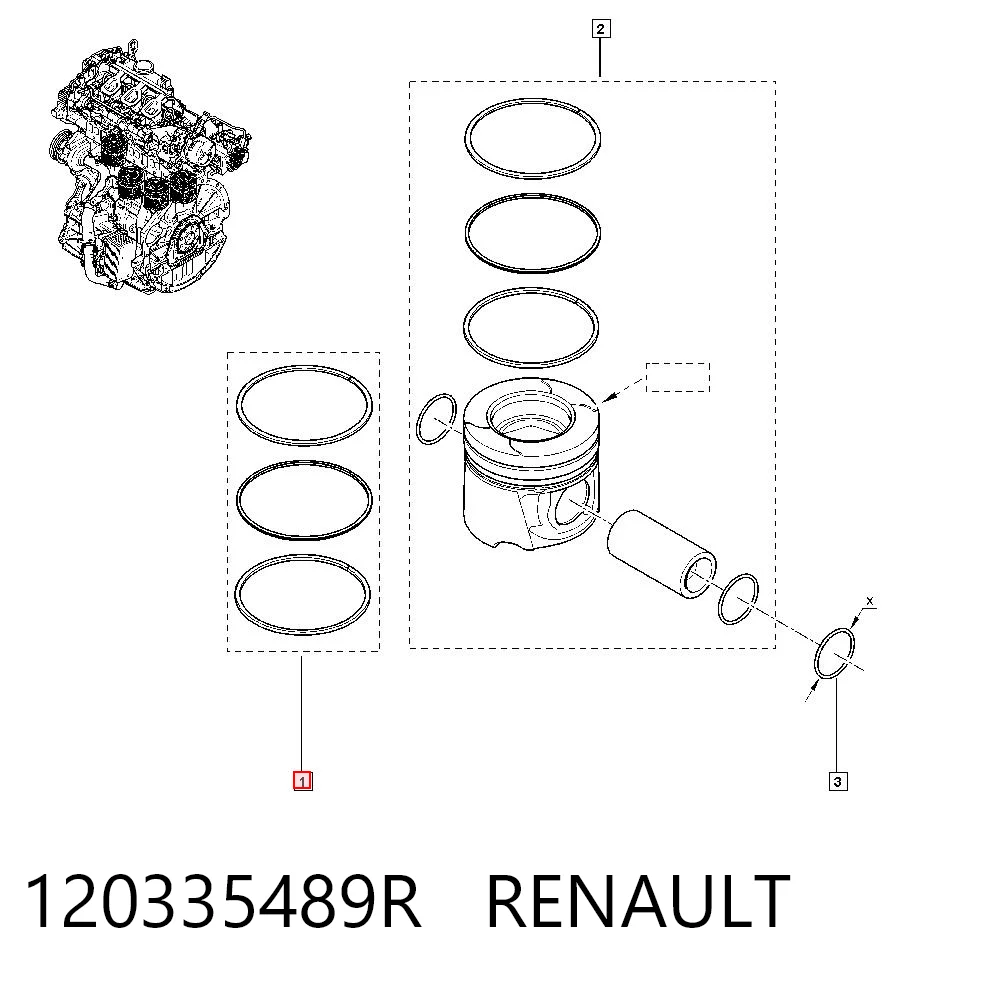 Pierścienie tłokowe na 1 cylinder, STD. VAG 120335489R cena, od 37,49 USD